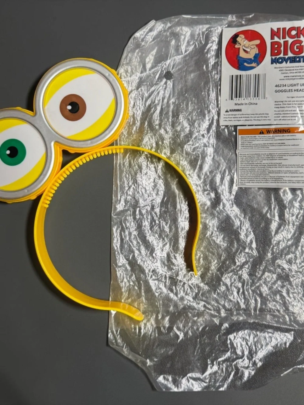Nicky Bigs Light Up Googly Eye Headband Alien Goggles NIP